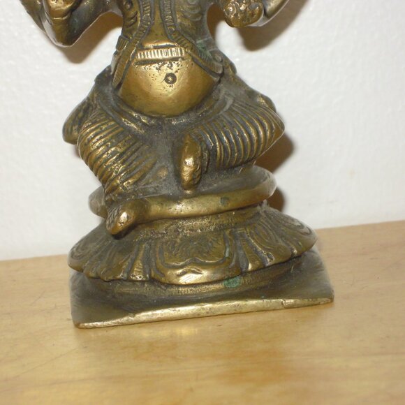 Indian Vintage Tribal Elephant Hindu God Ganesha Brass Bronze Statue Figurine - Picture 3 of 6